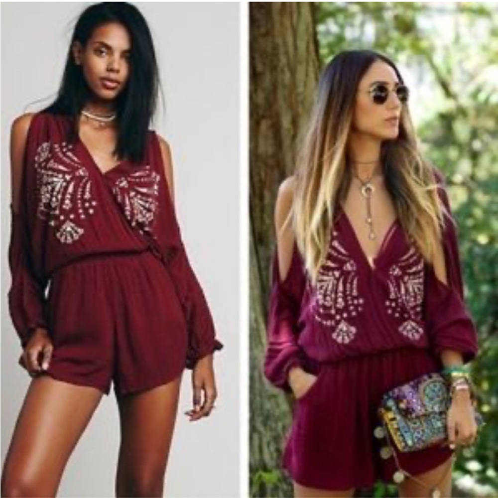 Free People embroidered romper